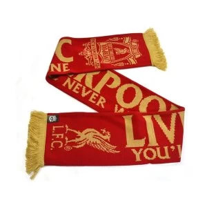 Image of Liverpool Gold Standard Gold Print Jacquard Knit Scarf