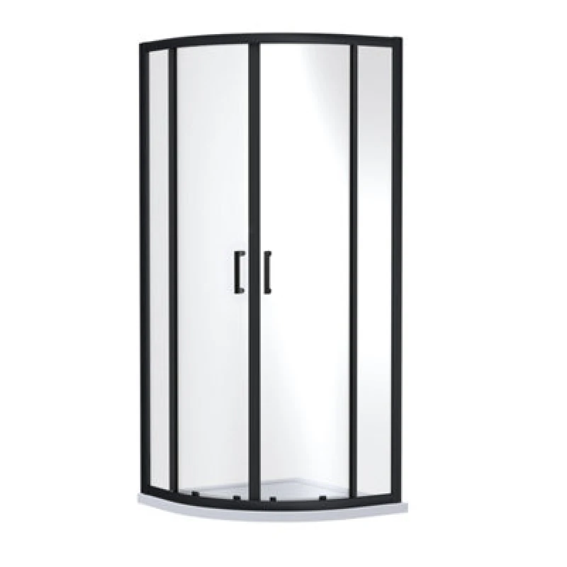 Image of nuie Rene 1900 x 800 x 800mm Quandrant Shower Enclosure - Black SMQU9BP-E6