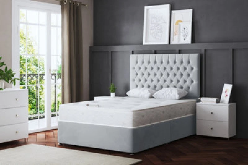 Image of DS LIVING Seraphine Silver Chesterfield Divan Bed Double AM_CHSTFLD_DBL_SIL