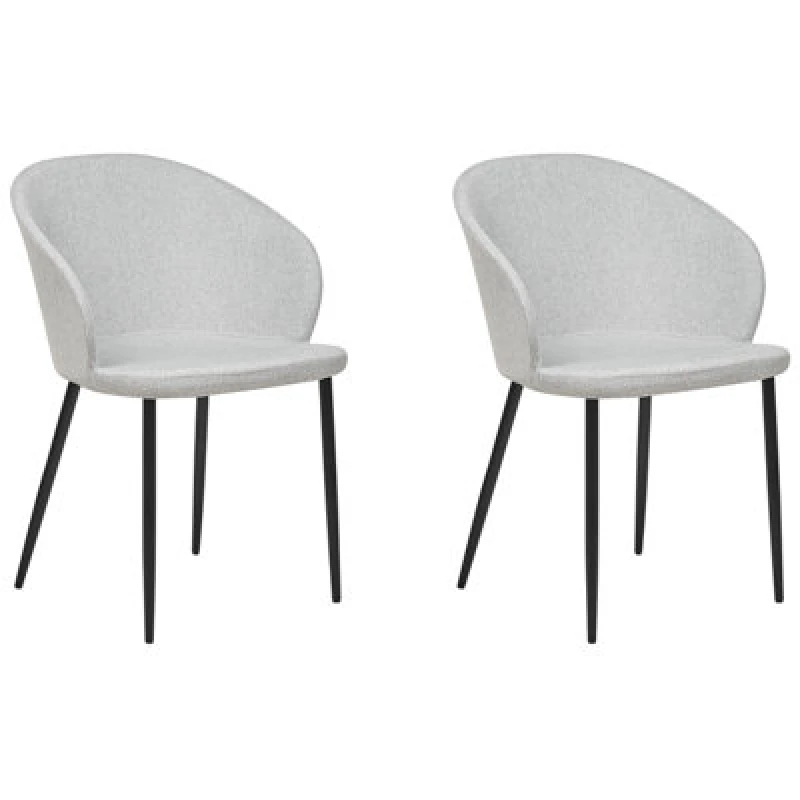 Image of Beliani Set Of 2 Dining Chairs Mason Light Grey