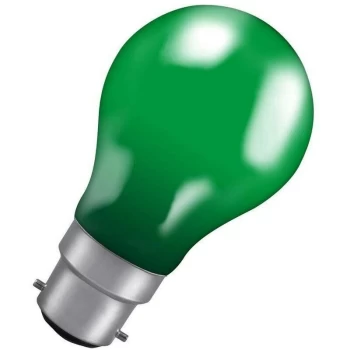 Image of Crompton - Lamps 25W GLS BC-B22d Dimmable Colourglazed IP65 Green BC Bayonet B22 Incandescent Coloured Outdoor External Festoon Light Bulb
