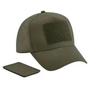 Image of Beechfield Unisex Adult Removable Patch Baseball Cap (One Size) (Military Green)