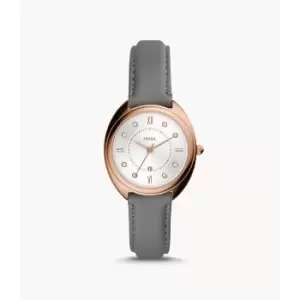 Image of Fossil Womens Gabby Three-Hand Date Leather Watch - Gray