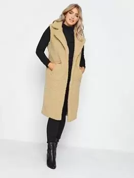 Image of M&Co Borg Longline Gilet - Beige, Natural, Size 14, Women