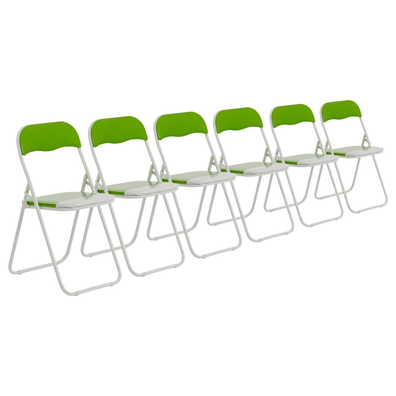 Image of Harbour Housewares Coloured Padded Folding Chairs - Green - Pack Of 6