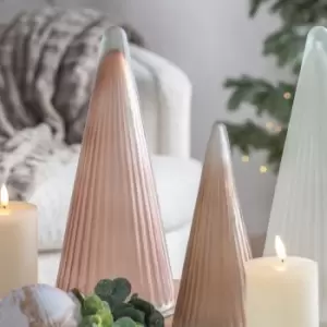 Image of Gallery Interiors Ribbed Tree Brown Frost Glass Small