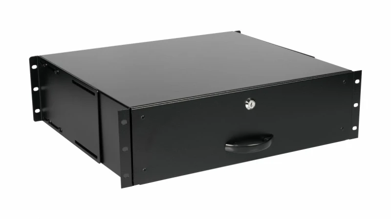 Image of Equip Lockable Drawer 19'. 3U. RAL9005 Black