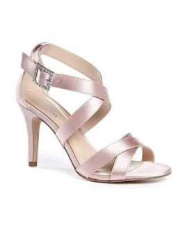 Image of Pink by Paradox London Satin 'Macpherson' High Heel Stiletto Heel Ankle Strap Sandals - 3