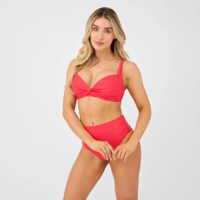 Image of Be You Padded Plunge Bikini Top - Red Red 8