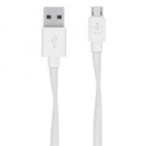 Image of Belkin Flat Micro-USB to USB-A USB cable 1.2 m USB A Micro-USB A White