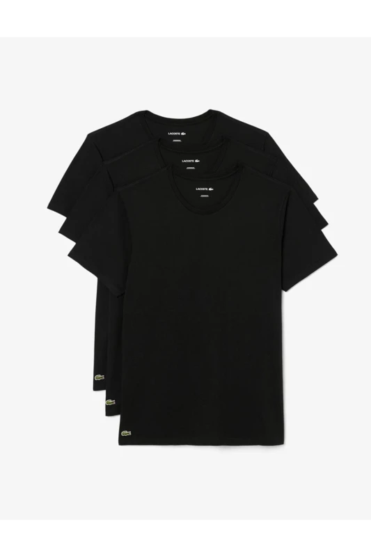 Image of Lacoste Mens 3 Pack T-Shirts Black Size: Medium Black Male M