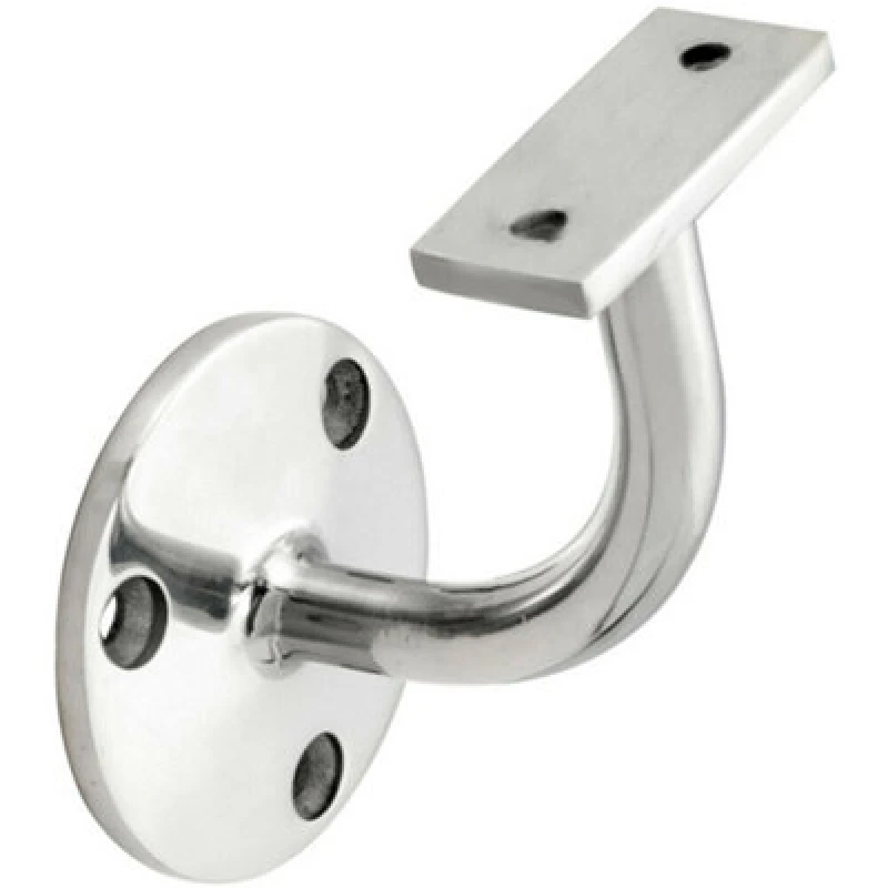 Image of Loops Heavyweight Handrail Bannister Bracket 80mm Projection Polished Chrome Multi unisex