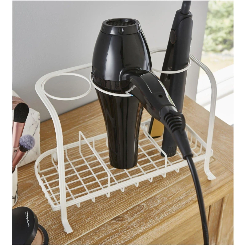 Image of House of Home Freestanding Hair Dryer & Straighteners Holder Storage Stand Cable Tidy in cream Beige unisex