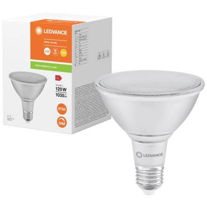 Image of LEDVANCE LEDVANCE 4099854071270 LED (monochrome) EEC G (A - G) E-27 Par 38 15.2 W = 120 W Warm white (Ø x H) 122mm x 122mm 4099854071270