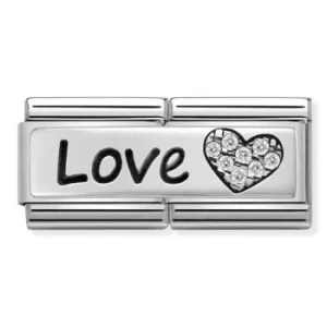 Image of Nomination CLASSIC Silvershine Double Link Love Heart Charm 330731/05