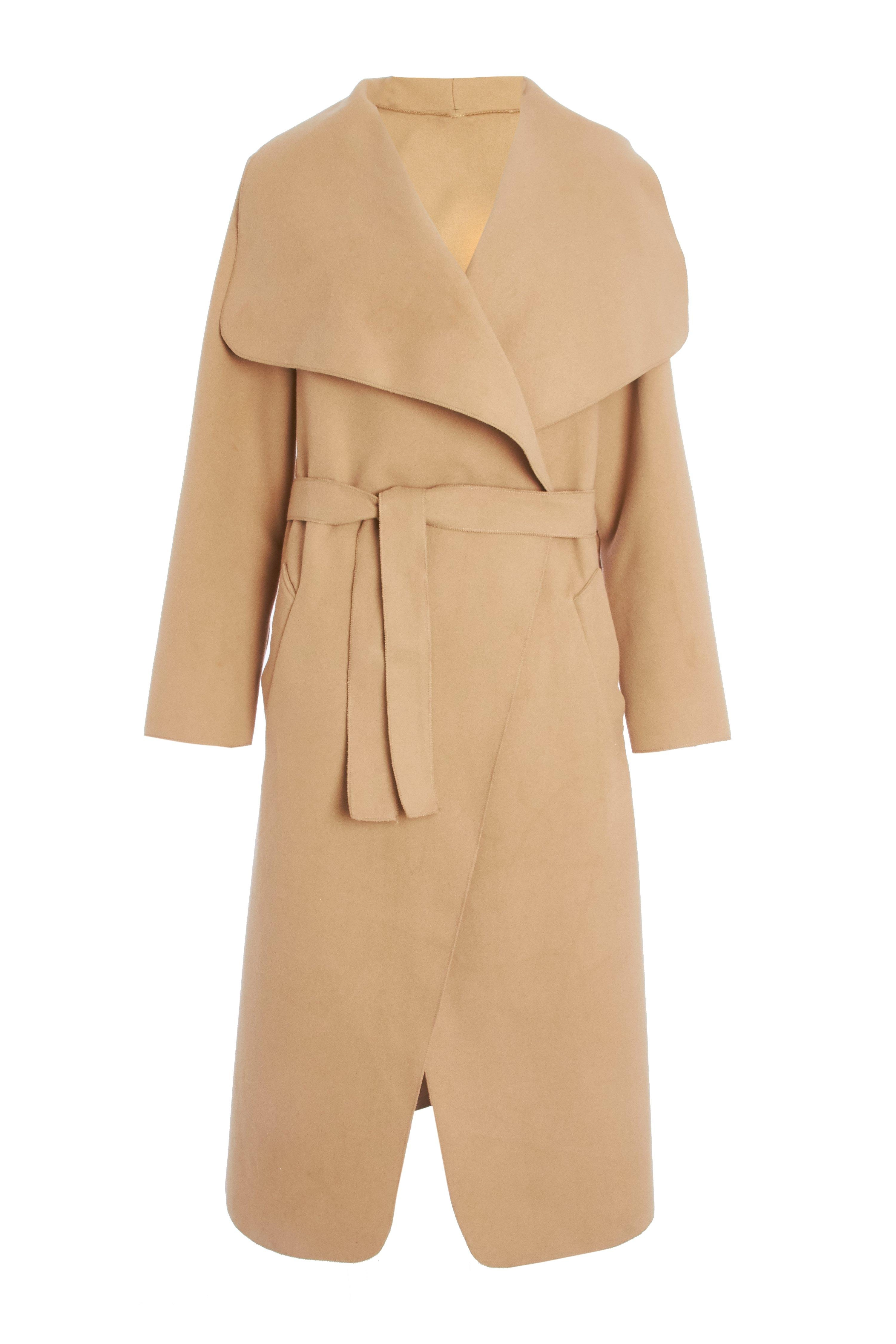 Image of Quiz Camel Waterfall Coat - S