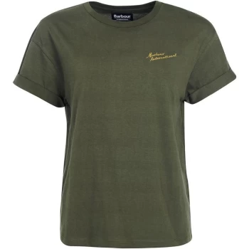 Image of Barbour International Chequer Tee - Soft Army Green