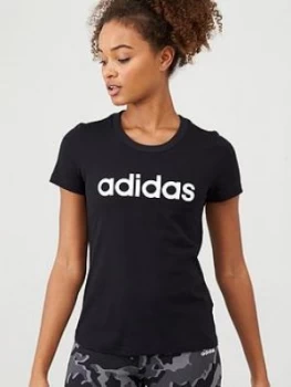 Image of Adidas Essentials Linear Slim Tee - Black