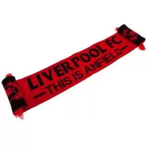 Image of Liverpool FC TIA Crest Scarf (One Size) (Red/Black)