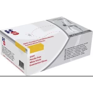 Image of Handsafe Nitrile Powder-Free Glove Medium White Pack of 2000 HEA01301