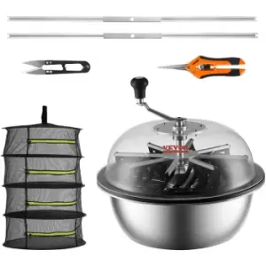 Image of VEVOR Leaf Bowl Trimmer, 19'' Trimmer Bowl, Manual Bud Trimmer with Stainless-Steel Blades for Twisted Spin Cut, Clear Visibility Dome, Foldable Herb