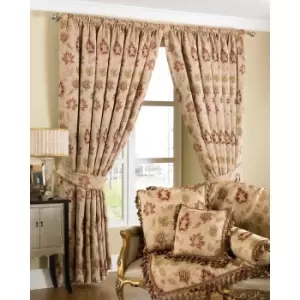 Image of Riva Home Zurich Pencil Pleat Curtains (90x90 (229x229cm)) (Champagne)