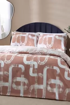 Image of Tuba Abstract Cotton Rich Reversible Duvet Cover Set