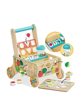 Image of Melissa & Doug Wooden Shape Sorting Grocery Cart - Ages 2+