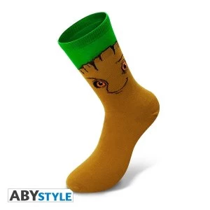 Image of Marvel - Groot Socks - Brown/Green