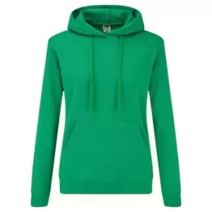 Image of Fruit Of The Loom Ladies Lady Fit Hooded Sweatshirt / Hoodie (L) (Heather Green)
