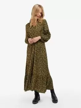 Image of Barbour Coast To Country Galia Lyocell Printed Midi Dress - Yellow, Print, Size 16, Women