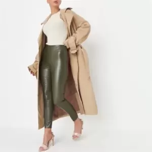 Image of Missguided Faux Leather Leggings - Green