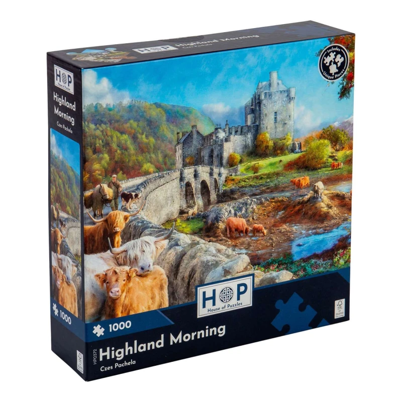 Image of The House Of Puzzles Highland Morning, 1000 Piece Jigsaw Puzzle Multi unisex