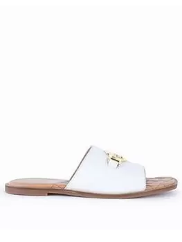 Image of Barbour Pansy Leather Sandal - White, Size 6, Women