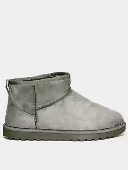 Image of Yours Extra Wide Fit Mini Faux Fur Boot Micro - Grey, Size 7Eee, Women