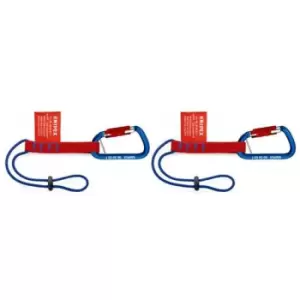 Image of Wrist Strap Adapter & Carabiner - Pack of 2 - Red - Knipex