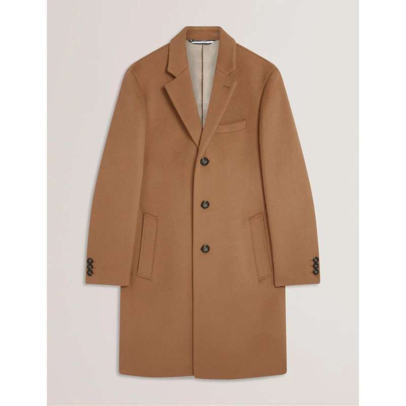 Image of Ted Baker Mens City Overcoat Brown male S (2)