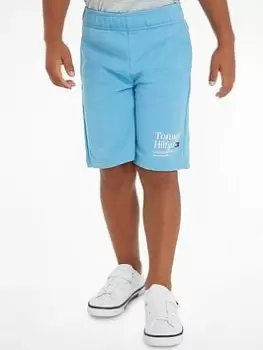 Image of Tommy Hilfiger Boys Timeless Tommy Sweatshorts - Skysail, Blue, Size 10 Years