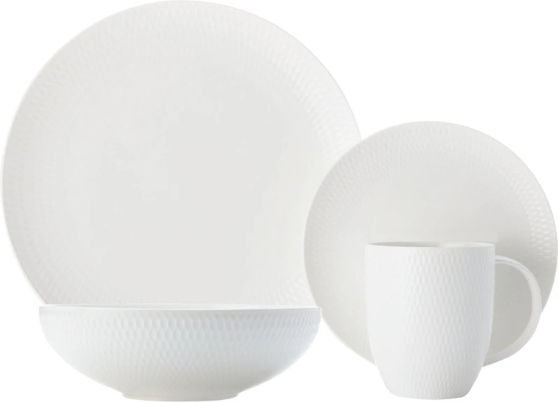 Image of Maxwell & Williams White Basics Diamonds 16 Piece Dinner Set White