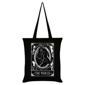 Image of Deadly Tarot The World Tote Bag (One Size) (Black/White)