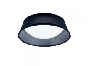 Image of Flush Ceiling LED Cylindrical 32cm Black 3000K, 120lm, White Acrylic with Black Shade