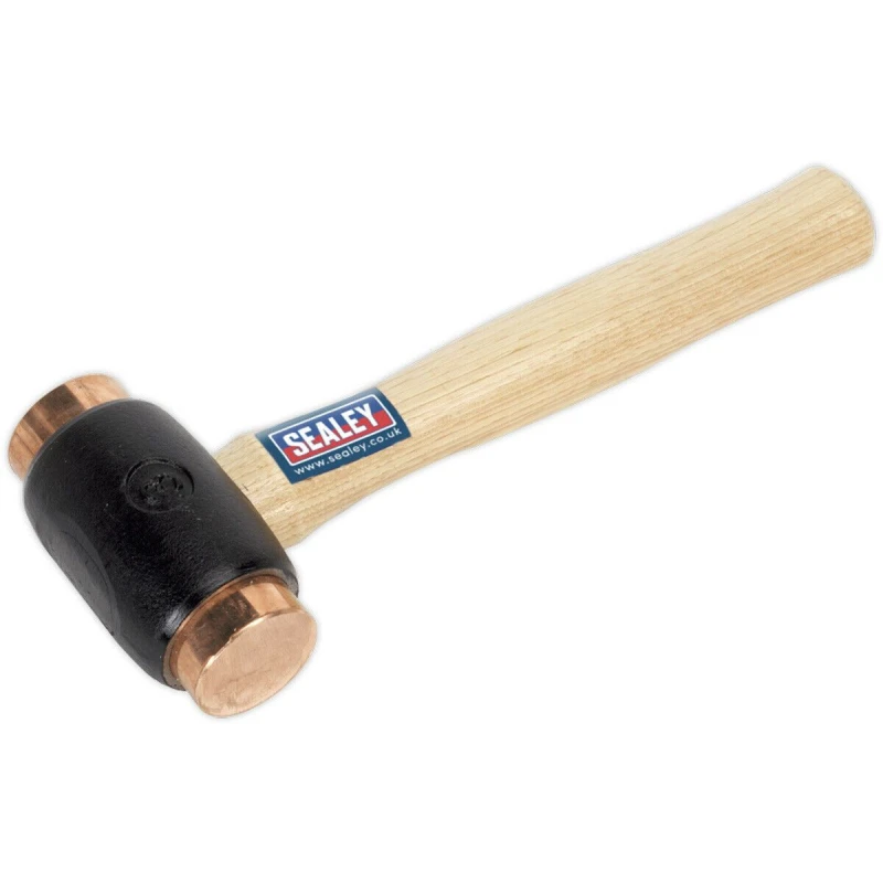 Image of Loops 4.3lb Copper Faced Hammer - Hickory Wooden Shaft - Extra Heavy Construction Copper
