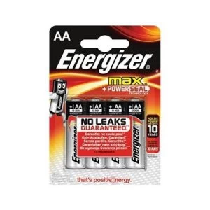 Image of Energizer Max AA Alkaline Batteries Pack of 4 Batteries