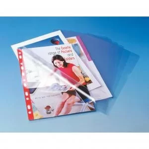 Image of Esselte Quality Folder A4, glass clear, 0.08mm Polypropylene Pack 100