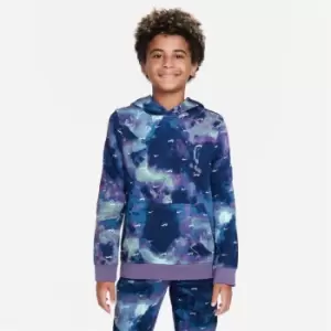 Image of Nike Sportswear Club Fleece Big Kids (Boys') Pullover Hoodie - Blue