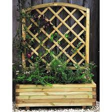 Image of Forest Garden 6 x 1ft Slat Wall Planter 1 Shelf Wood