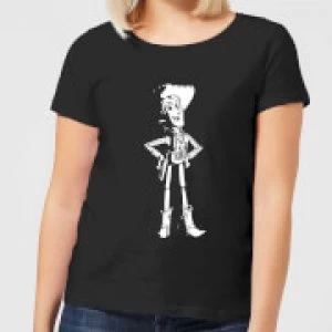 Image of Toy Story Sheriff Woody Womens T-Shirt - Black - M