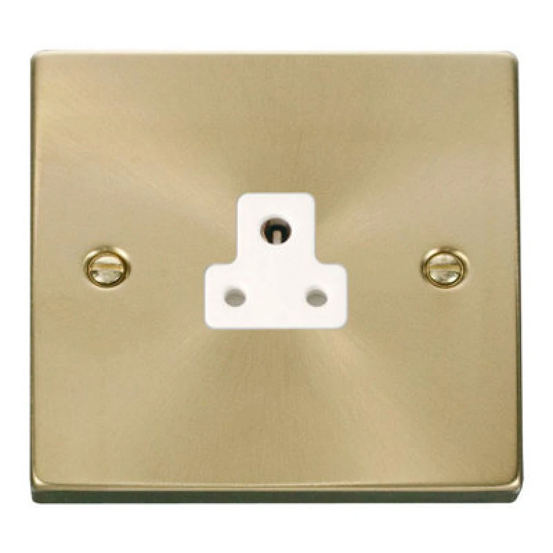 Image of SE Home Satin / Brushed Brass 1 Gang 2A Round Pin Socket Gold unisex