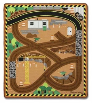 Image of Melissa Doug Round The Construction Site Truck Rug.