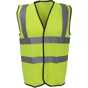 Image of Warrior Mens High Visibility Safety Waistcoat / Vest (4XL) (Fluorescent Yellow) - Fluorescent Yellow
